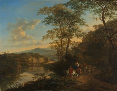 Italienische Landschaft mit der Ponte Lucano über den Aniene von Jan Both