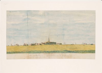 Das Dorf Overdiem bei Amsterdam an der Zuiderzee, von der Landseite aus gesehen von Jan Brandes