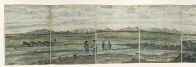 Panorama von Hottentots Holland Kaapsche Bergen von der Kap nach Norden streckend von der Baay fals nach der Tygerberg quer über. 1787 von Jan Brandes