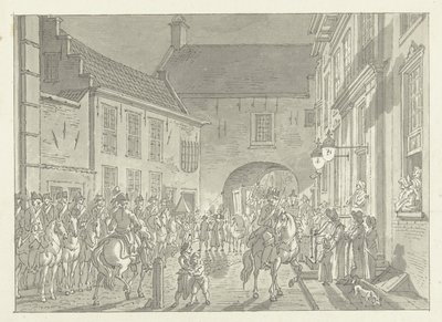 L.P. van de Spiegel zur Gevangenpoort gebracht, 1795 von Jan Bulthuis