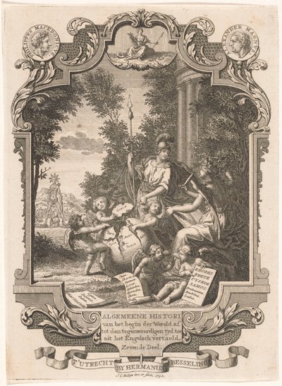 Kartusche mit Allegorie auf die Geschichte Griechenlands von Jan Caspar Philips