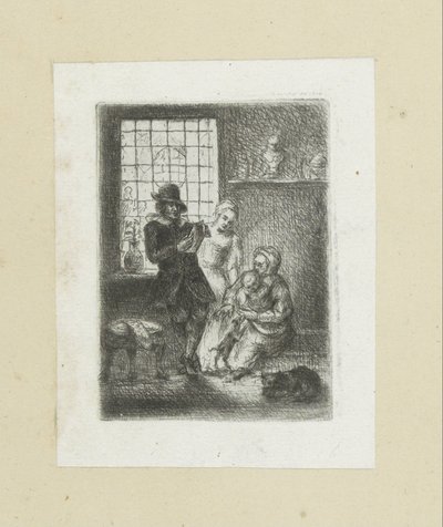 Interieur mit einer Familie von Jan Chalon
