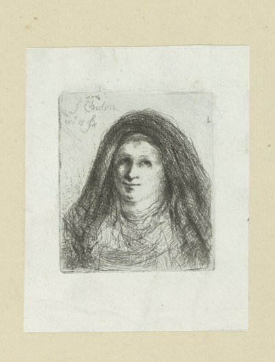 Erwachsene Frau mit Kopftuch von Jan Chalon