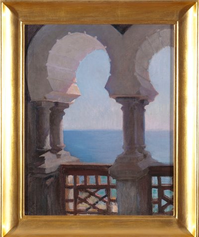 Maurischer Vorbau der Villa Bachczi-Dere in Jalta. Von der Reise auf die Krim von Jan Ciągliński