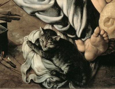 Die Heilige Familie um ein Feuer, ca. 1532-33 (Detail) von Jan Cornelisz Vermeyen