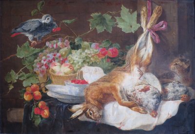 Hase, Obst und Papagei von Jan Fyt