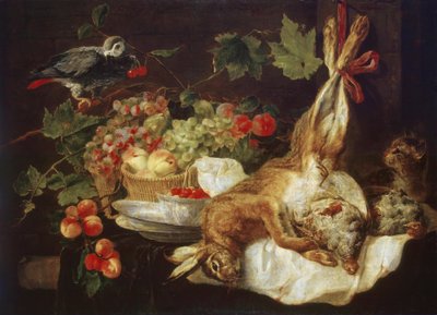Hase, Obst und Papagei von Jan Fyt