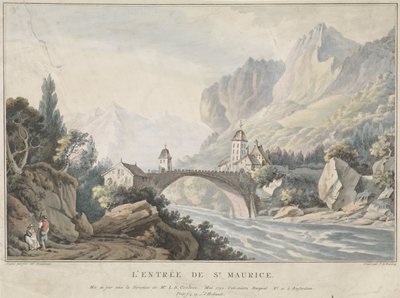 Ansicht der Brücke bei Saint Maurice in der Schweiz von Jan Gerard Waldorp