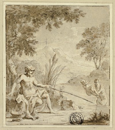 Mythologische Geburt eines Gottes oder Halbgottes aus einem Fluss von Jan Goeree