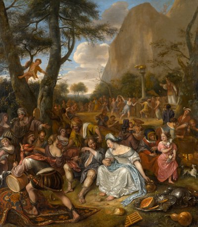 Die Anbetung des Goldenen Kalbes, ca. 1672-1675 von Jan Havickszoon Steen
