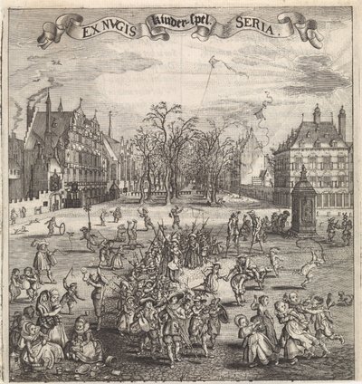 Kinderspiele in Den Haag Kinder-spel (Titel auf dem Objekt) von Jan Hendriksz. Verstraelen