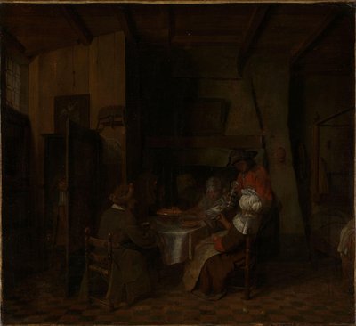 Eine Familienmahlzeit in einer Bauernhütte von Jan Josef Horemans the elder