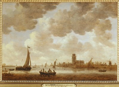 Ansicht von Dordrecht flussabwärts der Grote Kerk von Jan Josephsz van Goyen
