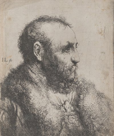Büste eines alten Mannes mit Pelzkragen, 17. Jahrhundert von Jan Lievens