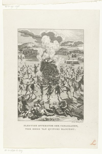 Ureinwohner Kanadas opfern Gitche Manitou von Jan Lucas van der Beek