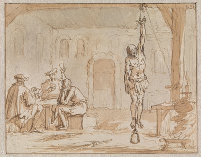 Geleyn de Schoenmaker wird 1572 in Breda gefoltert von Jan Luyken