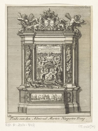 Graftombe van de admiraal Maarten Harpertszoon Tromp von Jan Luyken