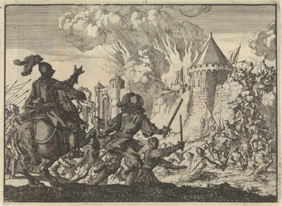 Holländische Truppen stürmen die Mauer von Tienen, 1635 von Jan Luyken