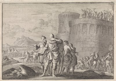 Hyrkanus, Simons Sohn, wendet sich ab während der Belagerung der Festung Dagon von Jan Luyken