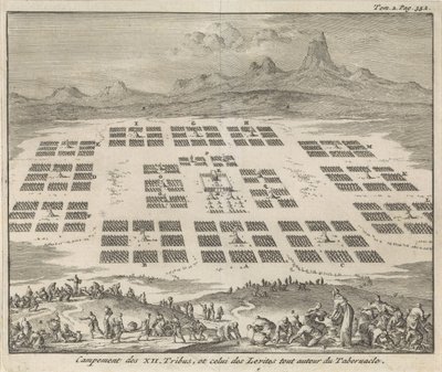 Zeltlager der zwölf Stämme Israels um das Tabernakel von Jan Luyken