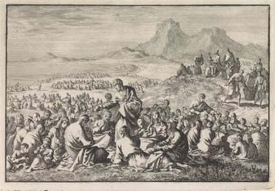 Wunderbare Vermehrung der sieben Brote und zwei Fische von Jan Luyken