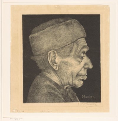 Porträt von Douwe mit Mütze von Jan Mankes (signed by artist)