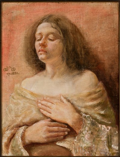 Porträtstudie einer Frau von Jan Matejko