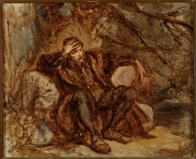 Zygmunt August im Garten von Vilnius, Skizze von Jan Matejko