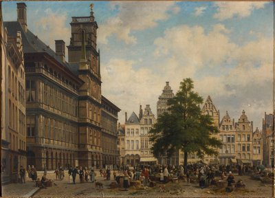 Der Grote Markt mit dem Freiheitsbaum, 1875 von Jan Michiel Ruyten