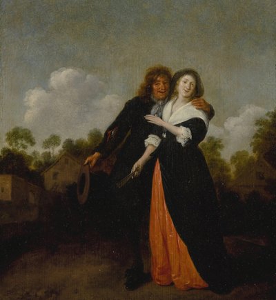 Ein glückliches Paar in einer Landschaft von Jan Miense Molenaer