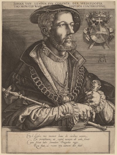 Johan van Leyden (Jan Beukels) von Jan Muller after Heinrich Aldegrever