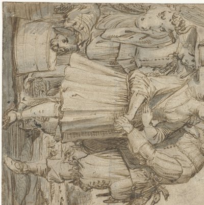 Älterer Jäger und eine junge Frau von Jan Philipsz. van Bouckhorst