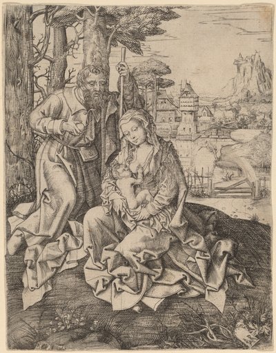 Die Heilige Familie in einer Landschaft von Jan Rombouts the Elder