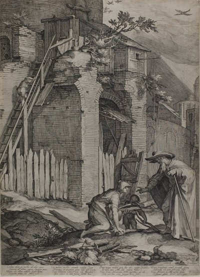 Der Prophet Elia kommt im Haus der Witwe von Sarepta an von Jan Saenredam