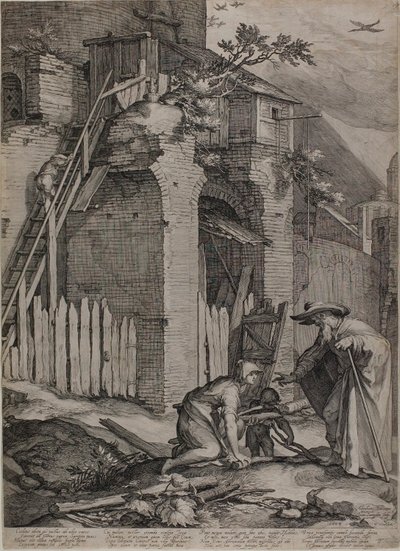 Der Prophet Elija kommt im Haus der Witwe von Sarepta an von Jan Saenredam