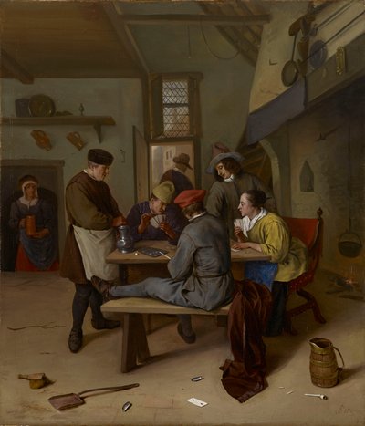 Kartenspieler in einer Taverne von Jan Steen