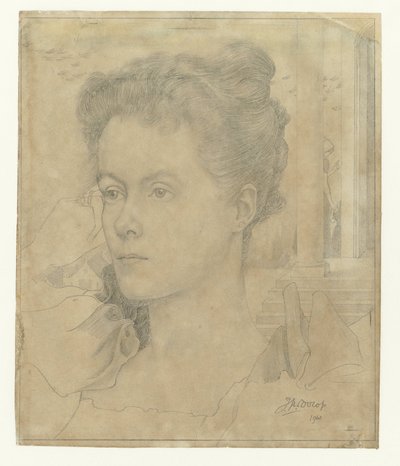 Porträt von Jan Toorops Ehefrau Annie Hall oder ihrer Schwester Janet Hall von Jan Toorop