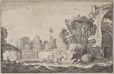 Landschaften, Teil III: Römische Ruinen in bewaldeter Umgebung von Jan Van de Velde
