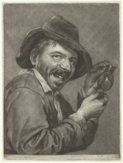 Mann mit einem leeren Glas (der Geschmack) von Jan Verkolje (I)