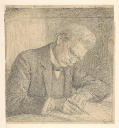 Porträt von J. van der Vegt, schreibend von Jan Veth