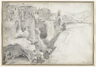 Blick auf den großen Wasserfall in Tivoli von Jan Worst