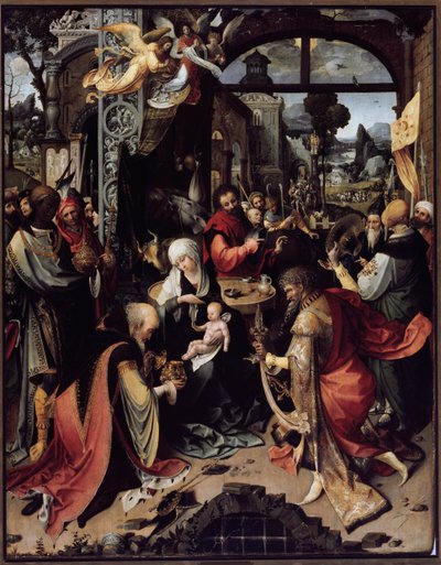 Die Anbetung der Könige (Zentralpanel) von Jan de Beer