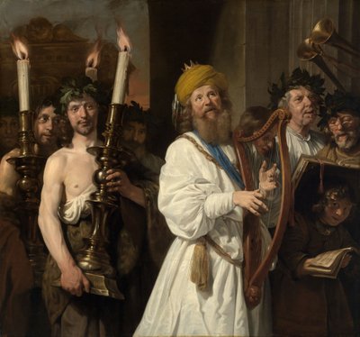 König David geleitet die Bundeslade nach Jerusalem von Jan de Bray