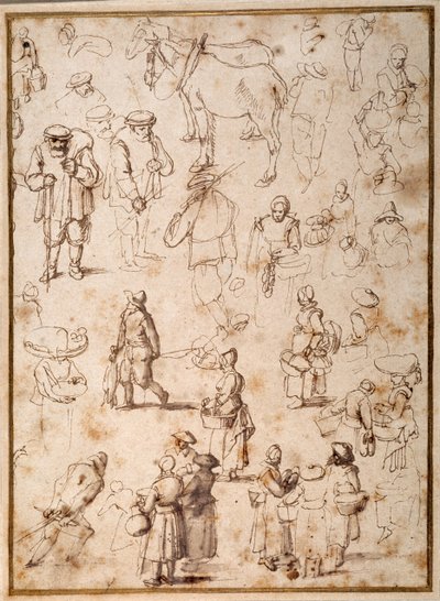 Studien von Bauern aus dem Leben von Jan the Elder Brueghel