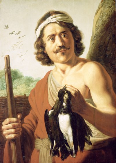 Luft und Jugend: Jäger mit Muskete und erlegten Vögeln von Jan the Elder Lievens