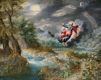 Gott erschafft die Sonne, den Mond und die Sterne im Firmament, ca. 1650 von Jan Brueghel the Younger