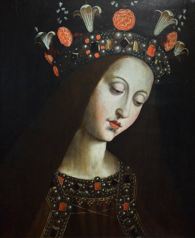 Die gekrönte Jungfrau, nach Hubert und Jan van Eyck von Jan van (after) Eyck