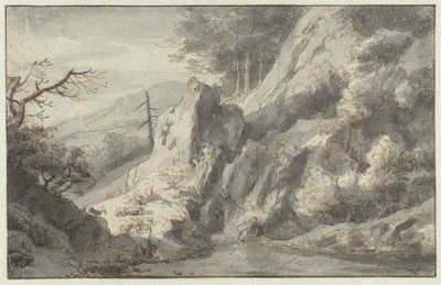 Berglandschaft mit totem Nadelbaum von Jan van Aken