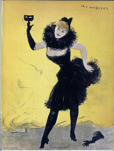 Karneval, Titelblatt der „Revue illustrée“, von Jan Vanbeers, sd. 19. Jahrhundert von Jan van Beers