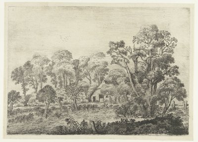 Landschaft mit Bauernhof an einem Teich von Jan van Brosterhuyzen